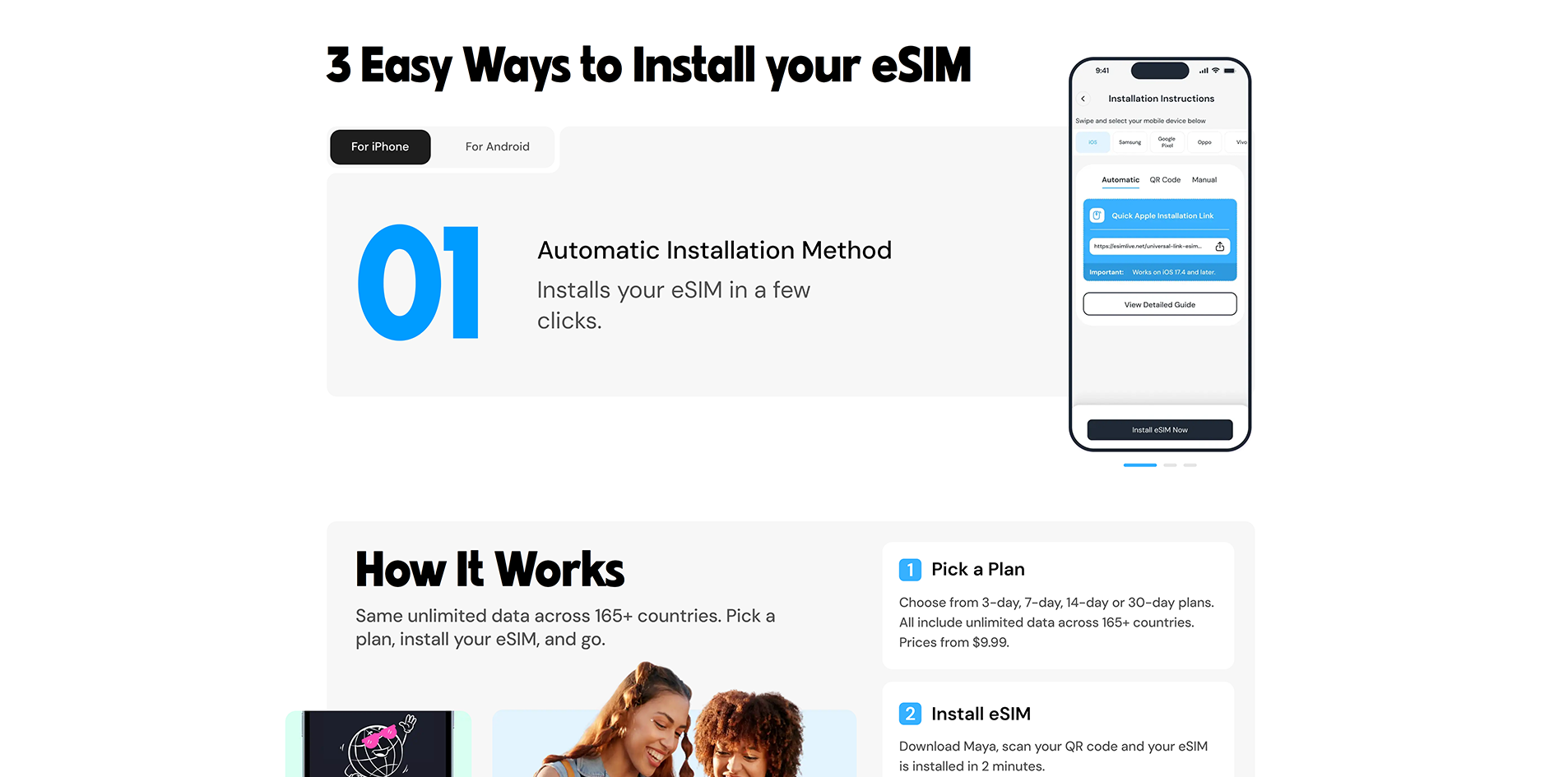 Maya Mobile QR code eSIM activation email